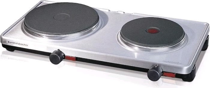 Rommelsbacher AK 3099/E - Doppelkochplatte, Edelstahl/Schwarz
