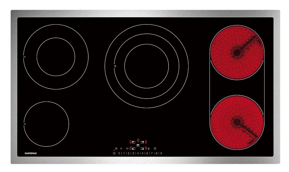 Gaggenau CE291111 - Glaskeramik-Kochfeld, Serie 200, Edelstahlrahmen, 90cm