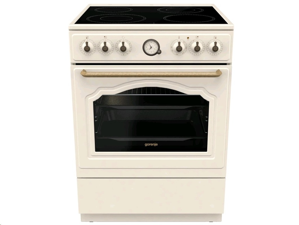 Gorenje GECS6B70CLI Champagne Creme - Classico Collection Standherd Glaskeramic mit AirFry Funktion,